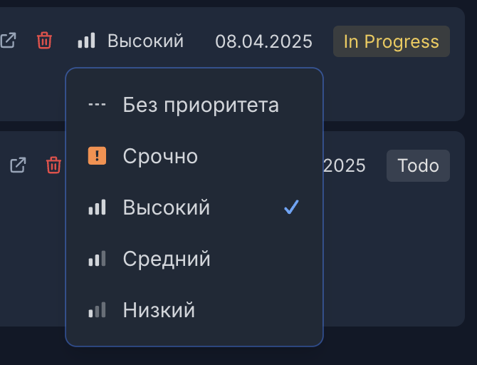 Приоритеты и сроки